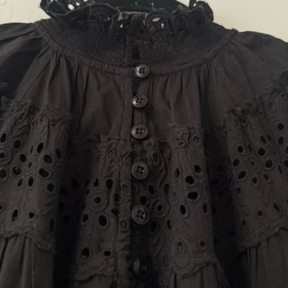 Anthropologie Maeve Eyelet Long-Sleeve Lace Mini Dress - Picture 8 of 10